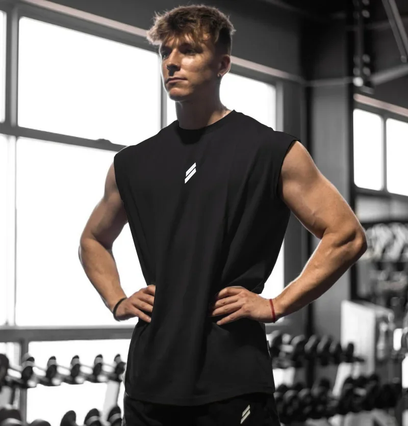 Summer Fitness Sports Tank Top Men's Breathable Loose Mesh Training Sleeveless T-shirt Quick Drying vest male Fitness Clothing thumbnail 4