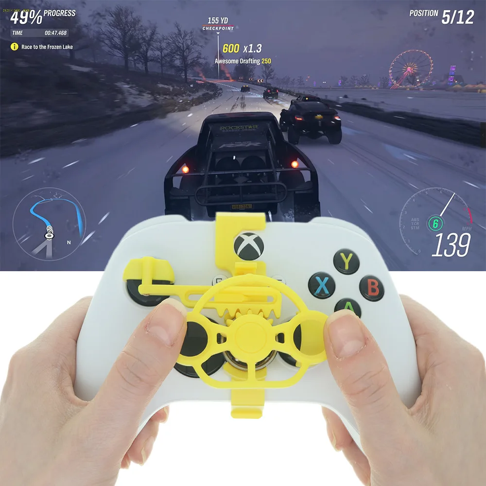For Xbox Series X Series S Controller Enhanced Gaming Racing Wheel Attachment, 3D Printed Mini Steering Wheel add on thumbnail 3
