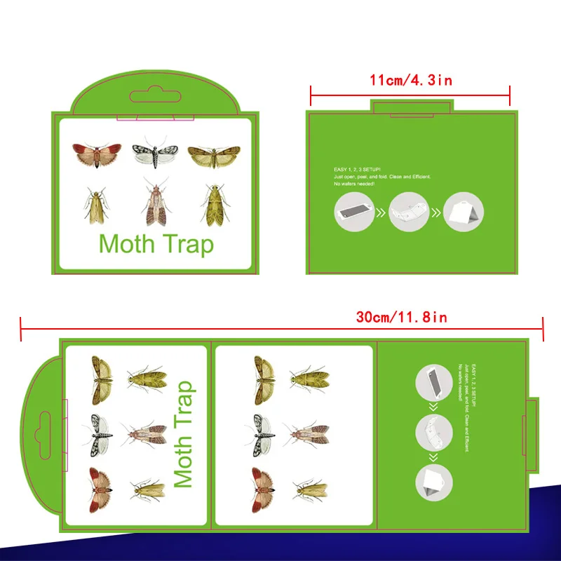 6PCS Silentking Sticker Pheromone Moths Trap Pantry Clothes Kitchen Food Home Garden Pest Control Moth Traps thumbnail 2