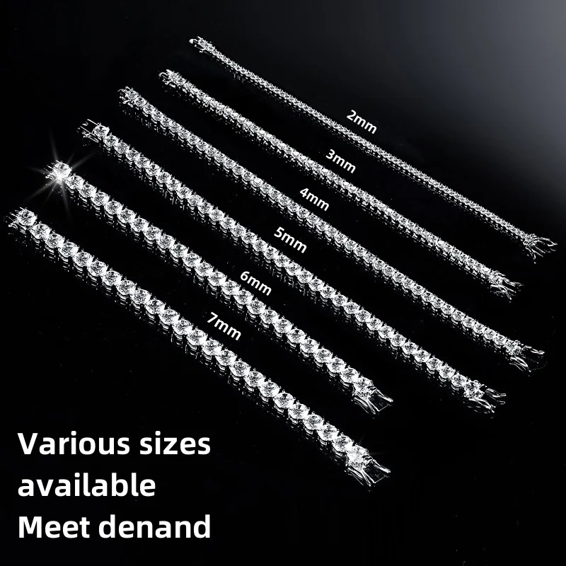 Factory price 925 silver plated 18K gold 4A grade Zircon tennis bracelet for men and women fashion personality exquisite jewelry thumbnail 2