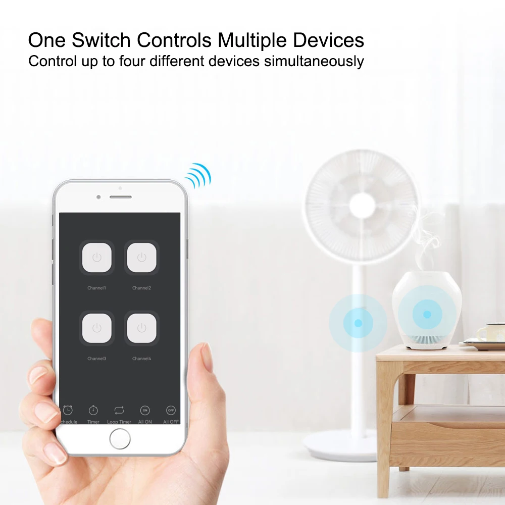 4CH Wifi Relay Smart Wireless Switch Module 4 Channel 7-32V 85-250V 220V 110V 2200W RF433 4 Way Receiver Works with Tuya Alexa thumbnail 3