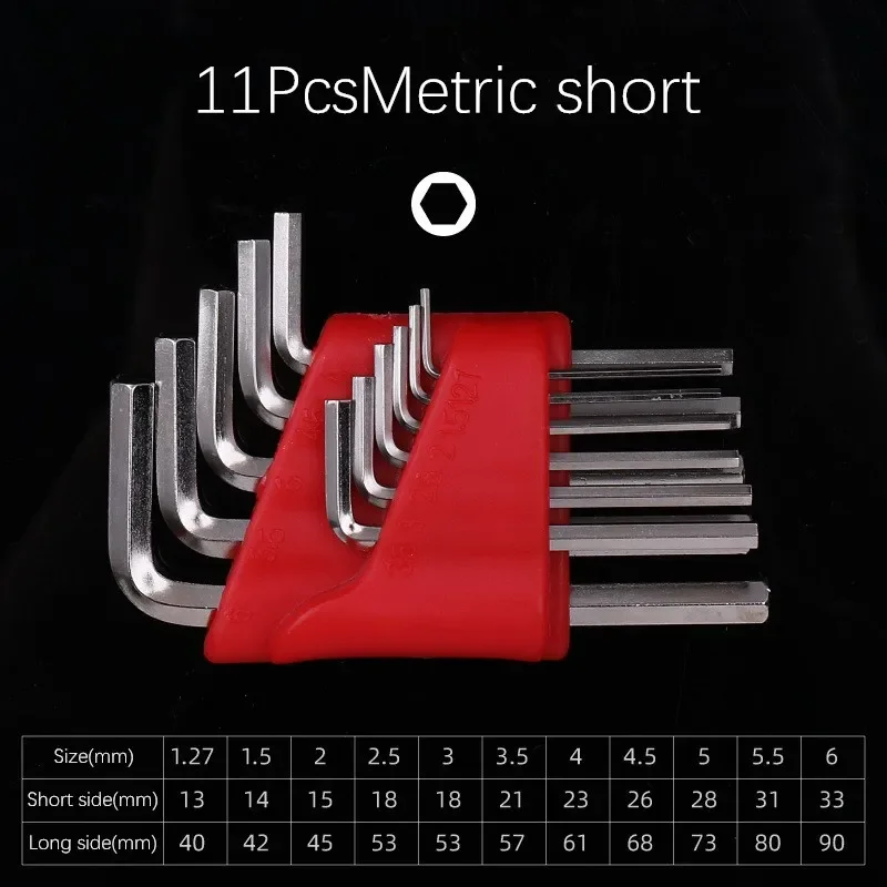 5/8/11 Pcs Metric Allen Wrench Set Inch Wrench L Wrench Keys Size Allen Key Short Arm Vehicle Repair Tool Set Home Hand Tools thumbnail 5