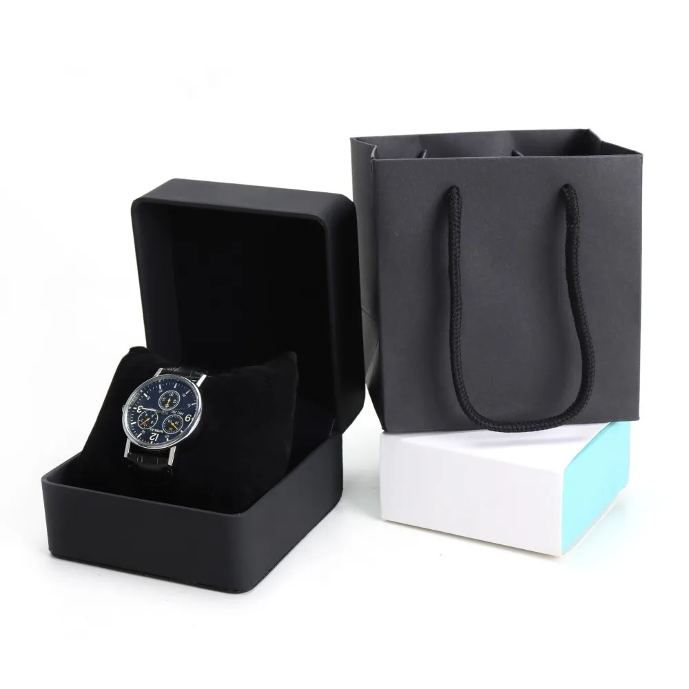 PU Leather Watch Box Rounded Corners Frosted Men'S Watch Storage Box Organizer Jewelry Bracelet Display Gift Packaging Case thumbnail 6