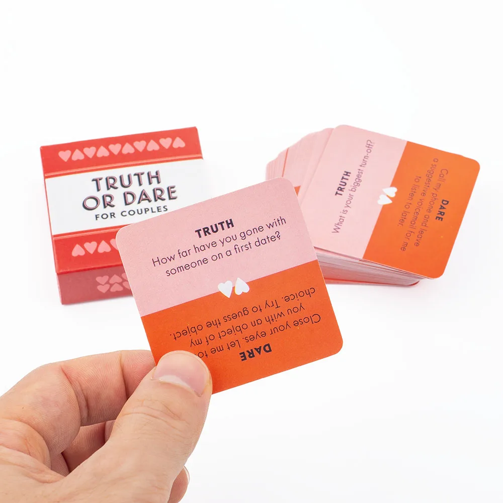 Truth or Dare for Couples Naughty Adult Party Board Game Set 51 Questions Sexy Date Night Drunk Couples Drinking Card Game 5x5cm thumbnail 3