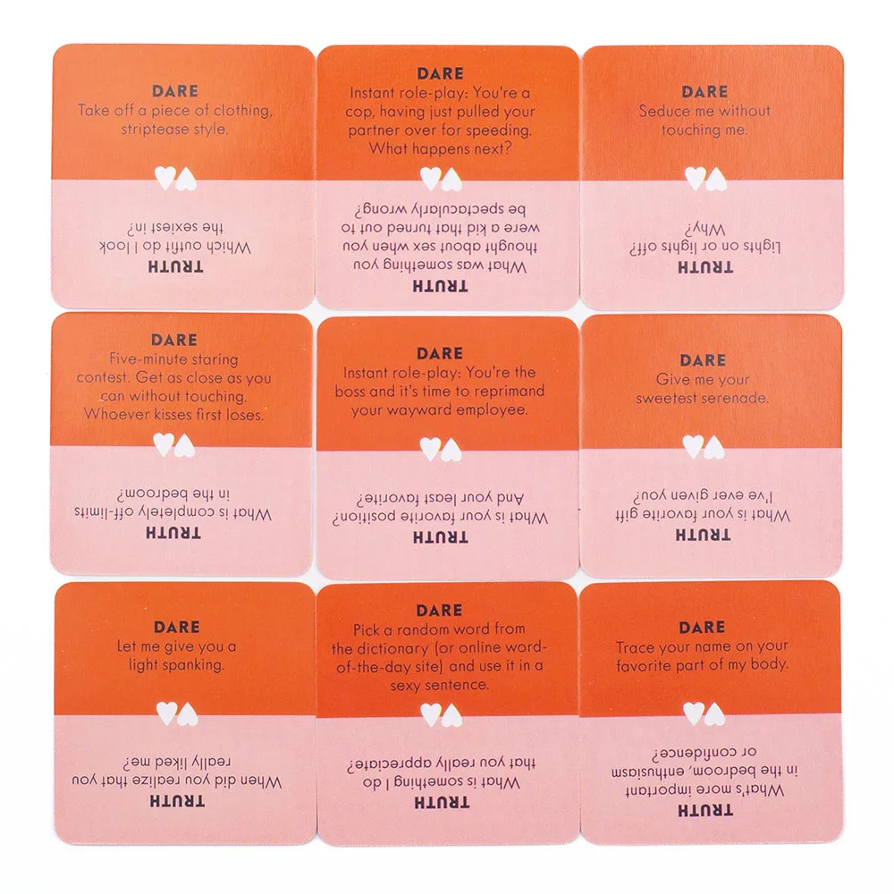 Truth or Dare for Couples Naughty Adult Party Board Game Set 51 Questions Sexy Date Night Drunk Couples Drinking Card Game 5x5cm thumbnail 6