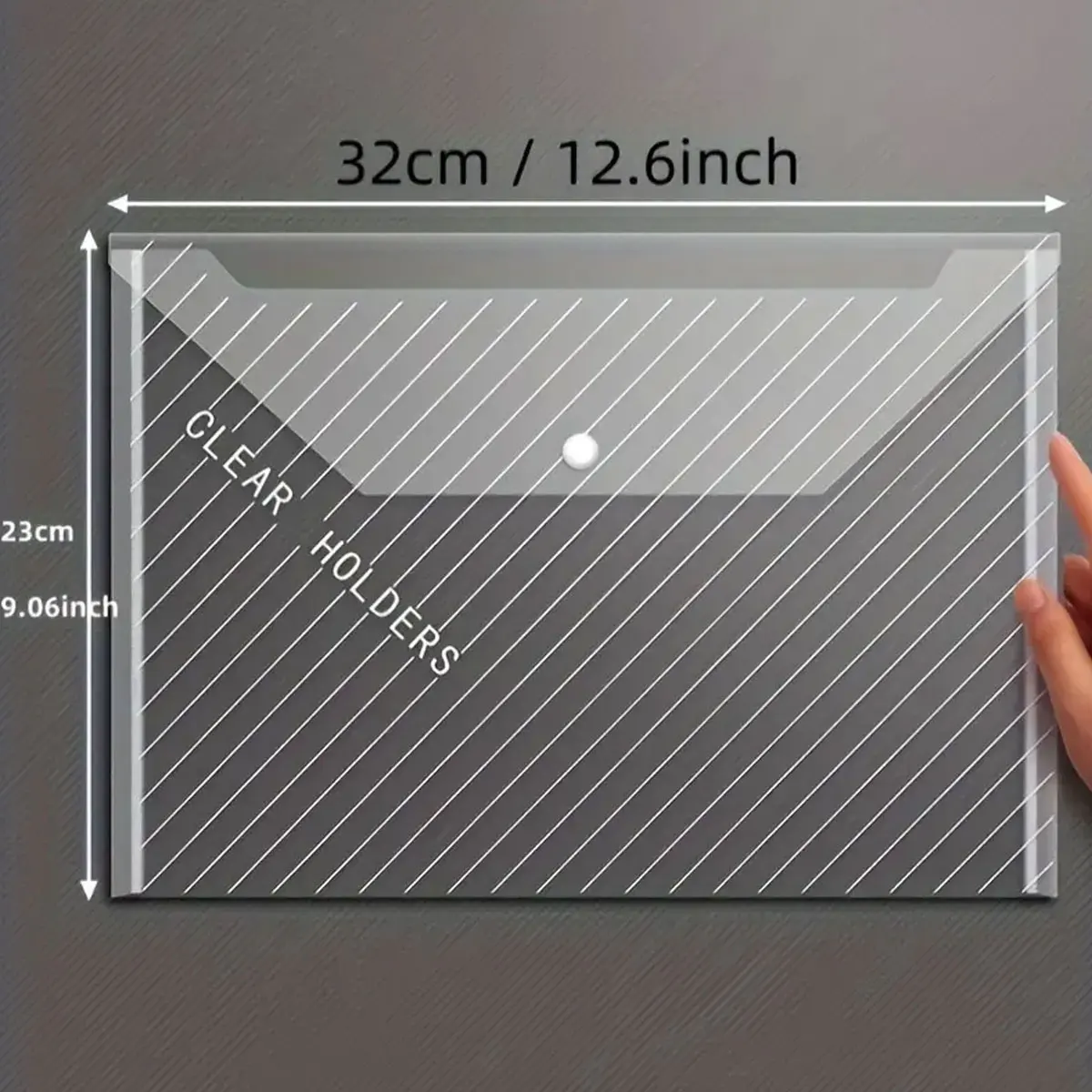 10/20pcs plastic envelope, random color transparent folder 5 colors A4 suitable for school and office supplies, 12.6x9.06inch thumbnail 4