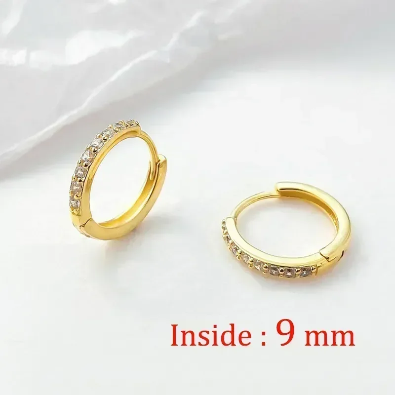 2Pcs Stainless Steel Minimalist Hoop Earrings Crystal Zirconia Small Huggie Thin Cartilage Earring Helix Tragus Piercing Jewelry thumbnail 6