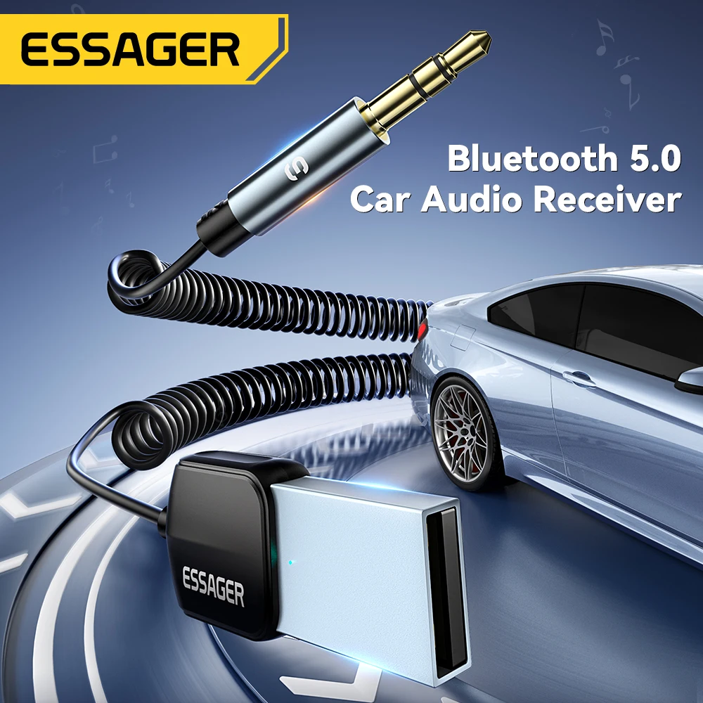 Essager USB Bluetooth 5.0 Receiver Aux Bluetooth Adapter For Car 3.5mm Jack Speaker Auto Handfree Car Audio Music Transmitter thumbnail 2