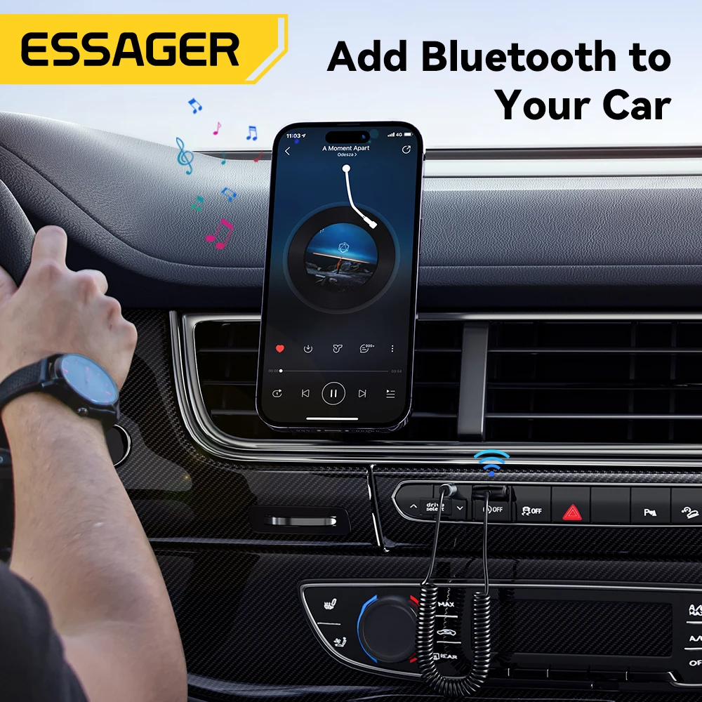 Essager USB Bluetooth 5.0 Receiver Aux Bluetooth Adapter For Car 3.5mm Jack Speaker Auto Handfree Car Audio Music Transmitter thumbnail 3