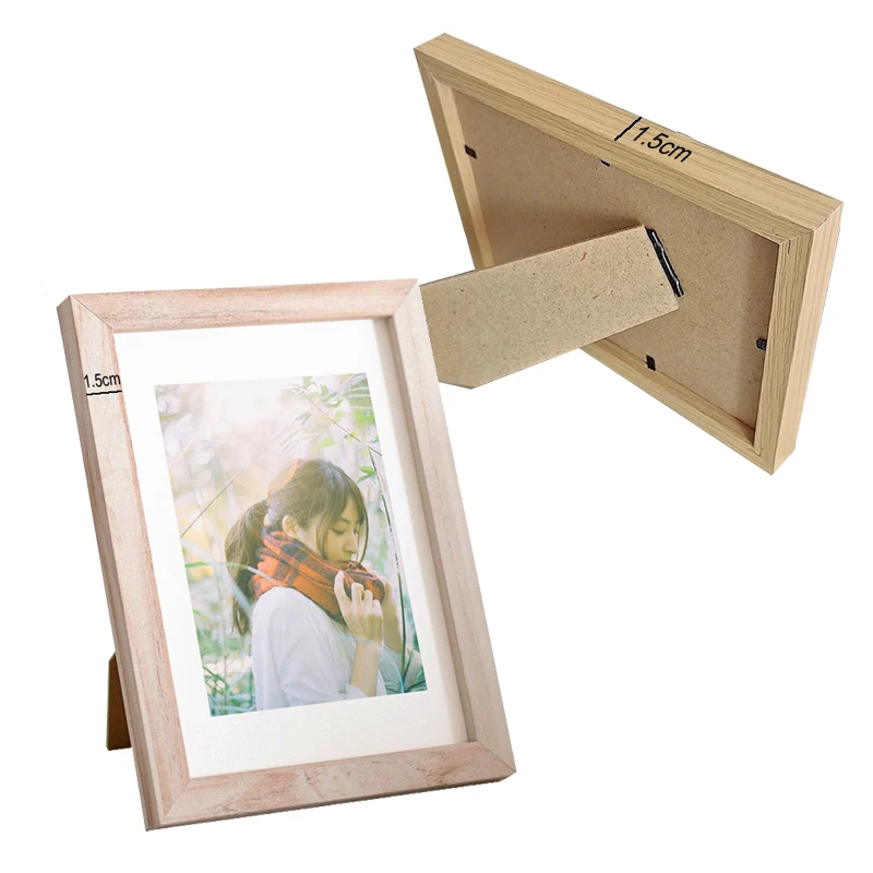 Custom Photo Wooden Picture Frame For Walls 10X15 15X20 20X25 A4 Vintage Photo Frame Stand For Pictures Commemorative Gift thumbnail 5
