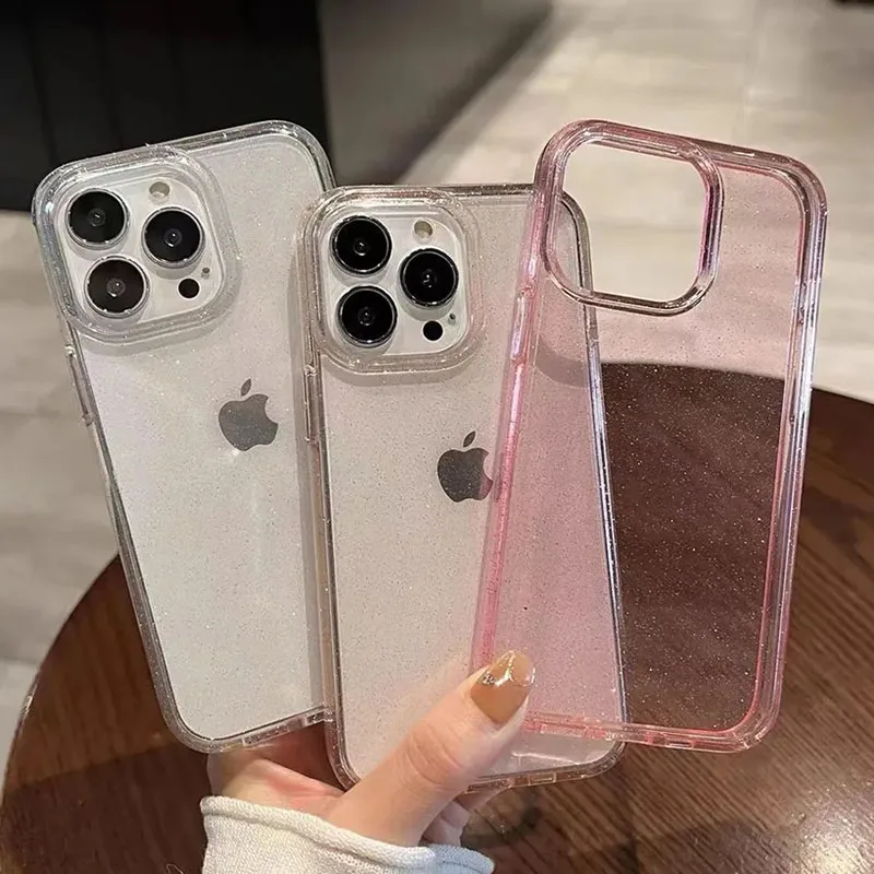 Luxury Bling Glitter Clear Case For iPhone 15 14 13 12 11 Pro Max Mini X XS XR 7 8 Plus Shockproof Transparent Soft Back Cover thumbnail 2