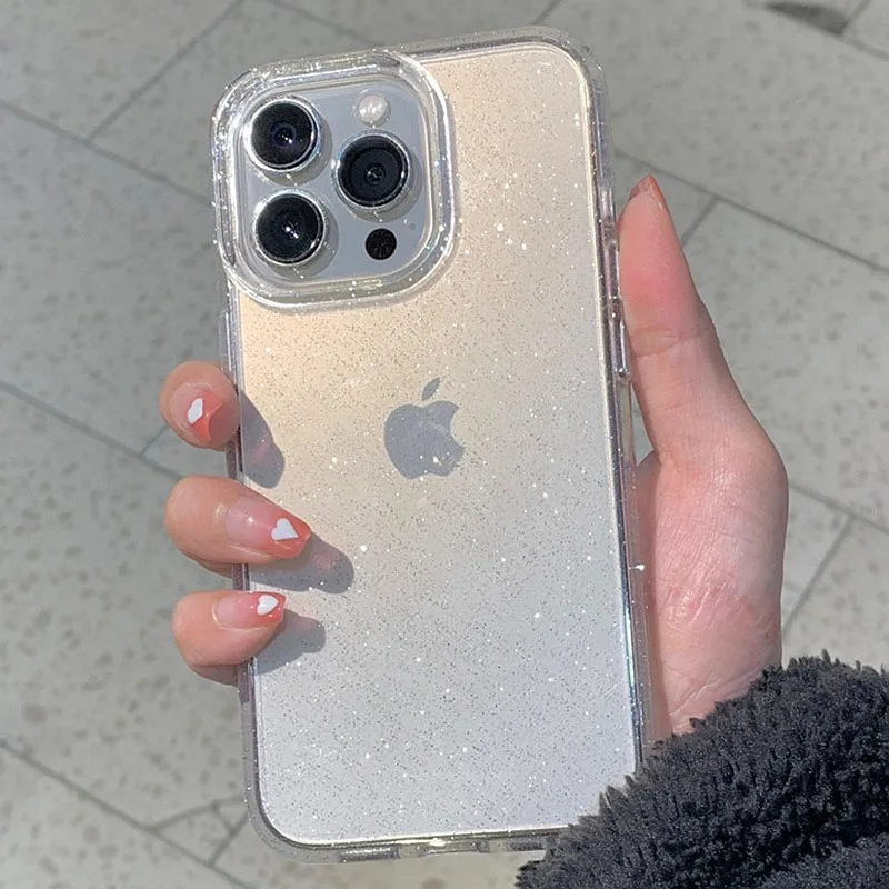 Luxury Bling Glitter Clear Case For iPhone 15 14 13 12 11 Pro Max Mini X XS XR 7 8 Plus Shockproof Transparent Soft Back Cover thumbnail 6