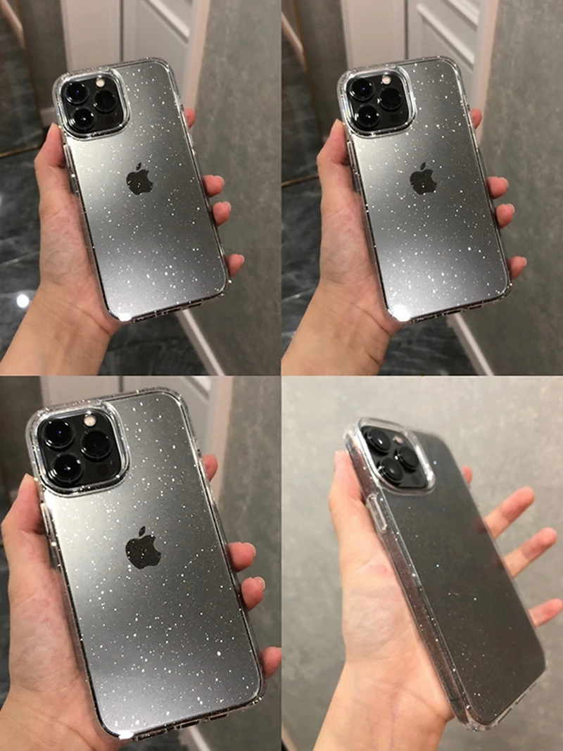 Luxury Bling Glitter Clear Case For iPhone 15 14 13 12 11 Pro Max Mini X XS XR 7 8 Plus Shockproof Transparent Soft Back Cover thumbnail 3