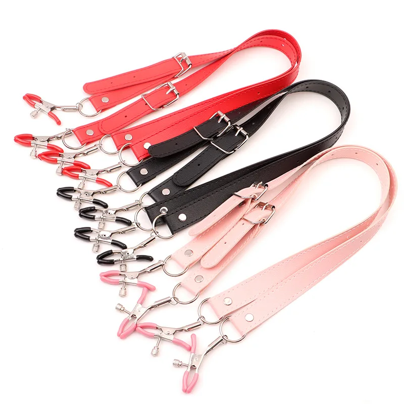Sexy Flirt Labia Spreader Clip Breast Nipple Clamps Leather Bdsm Bondage Slave Fetish Erotic Tool Sex Toys For Women Adult Games thumbnail 3