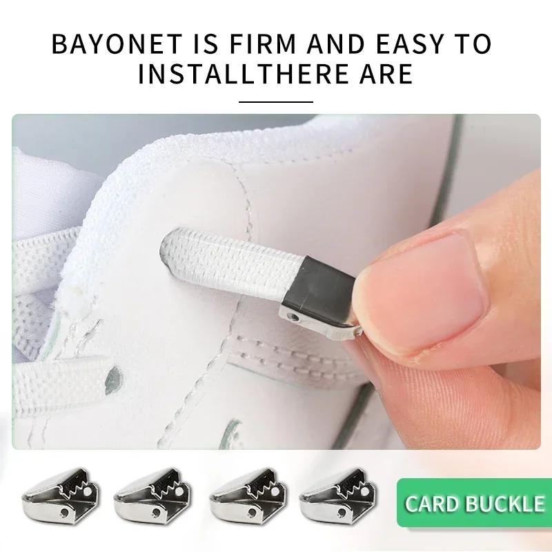 No Tie Shoe Laces Elastic Laces Sneakers 8MM Widened Flat Elastic Shoelaces Adult Quick Shoe Lace Rubber Bands for Shoes thumbnail 6