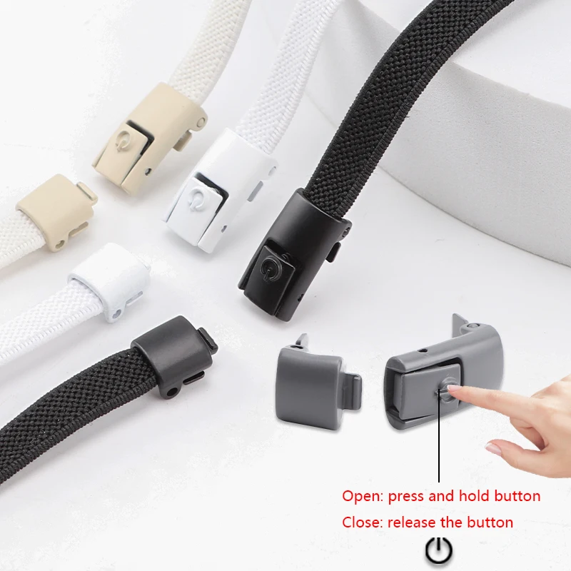 Colorful Press Lock No Tie Shoelace Elastic Shoelaces for Sneakers Sport Tieless Elastic Shoe Laces One Size Fit All Adult Kids thumbnail 4