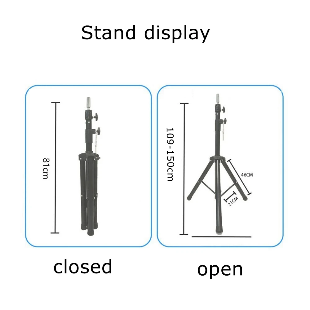 150cm high Tripod Canvas Head Stand Training Mannequin Stand Wig Holder Adjustable Plastic Material Hair Accessory Tools thumbnail 3