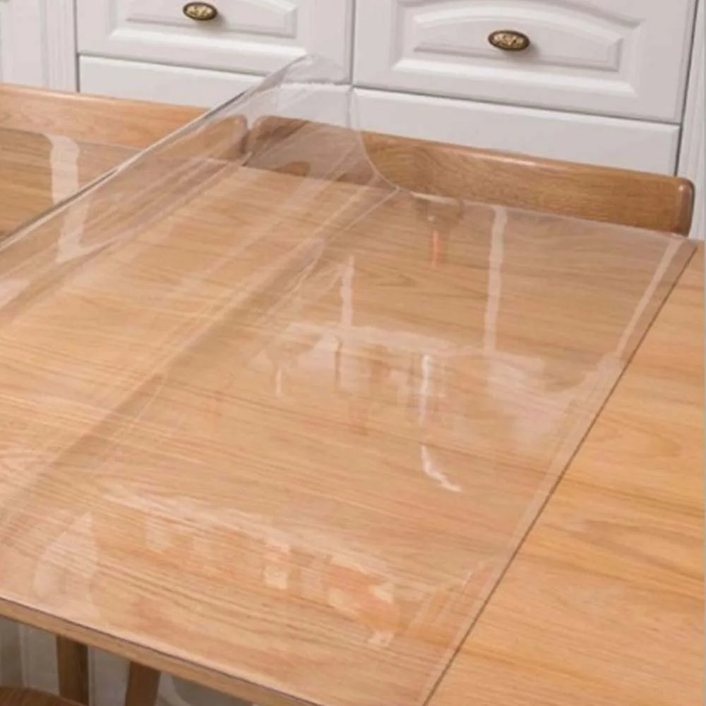 1pcs Soft Glass Table Mat 2mm PVC Transparent Tablecloth Waterproof Rectangular Table Cover Pad Kitchen Oil-Proof Table Mat thumbnail 3