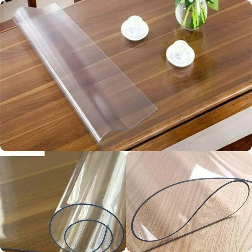1pcs Soft Glass Table Mat 2mm PVC Transparent Tablecloth Waterproof Rectangular Table Cover Pad Kitchen Oil-Proof Table Mat thumbnail 4