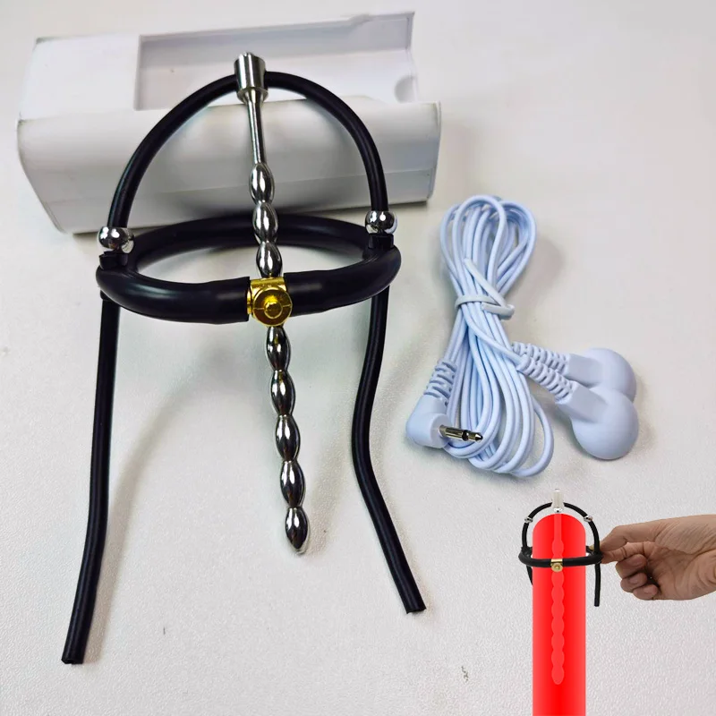 Electroshock Defensa E stim Host Electric Shock Penis Plug Cockring Chastity Cage Anal Plug Nipple Clamp E-stim Bdsm Toy for Sex thumbnail 2