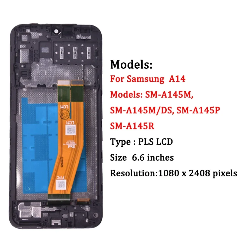 6.6‘’ For Samsung A14 4G LCD A145R A145M A145M A145M LCD Display Touch Screen Digitizer Assembly For Samsung A145 LCD thumbnail 2