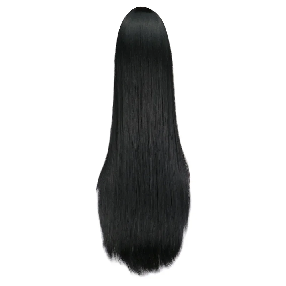 Black Wig 100CM/40 Inches Long Synthetic Wigs Heat Resistant Halloween Carnival Costume Cosplay Straight Hair thumbnail 5