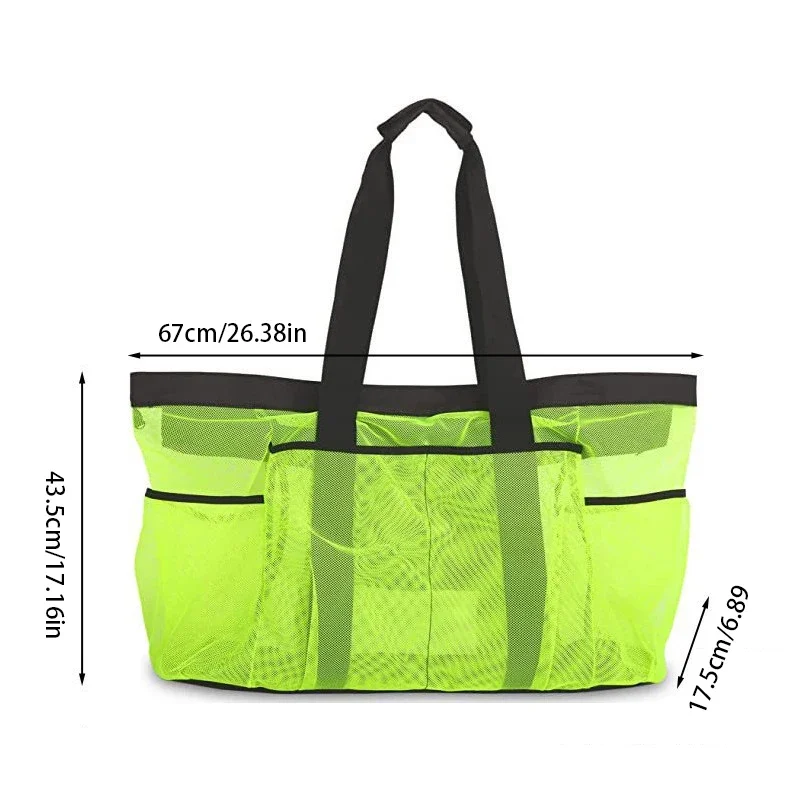 Extra Large Mesh Beach Bag with Multiple Pockets Outdoor Sprots Gym Swimming Storage Bag Travel Picnic Tote Bag thumbnail 6