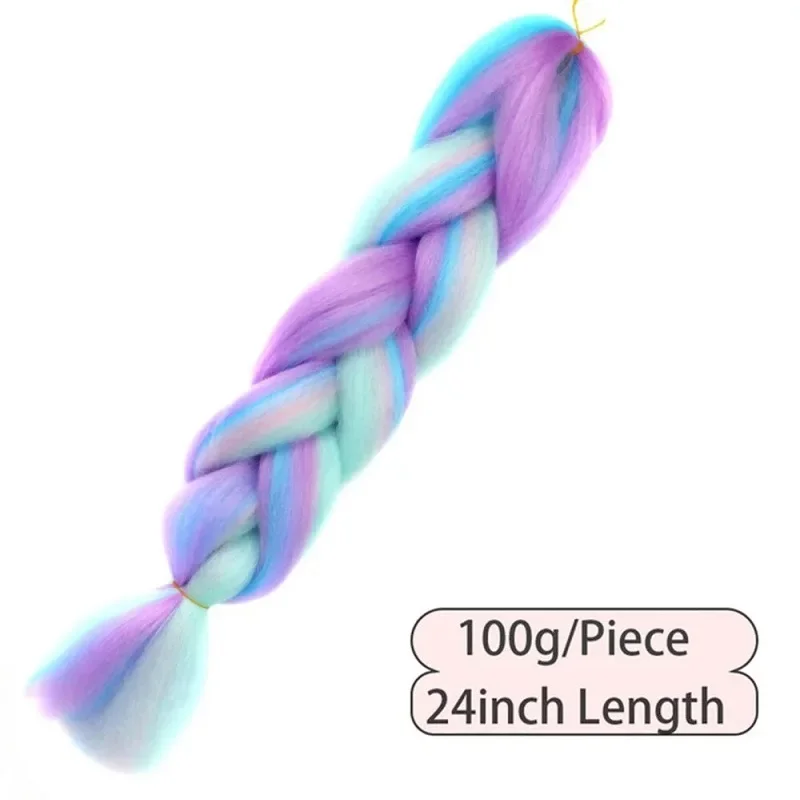 24Inch Long Synthetic Braiding Hair 100g  Synthetic Braiding Hair Crochet Hair Braids Extension thumbnail 5