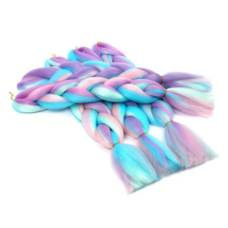 24Inch Long Synthetic Braiding Hair 100g  Synthetic Braiding Hair Crochet Hair Braids Extension thumbnail 6