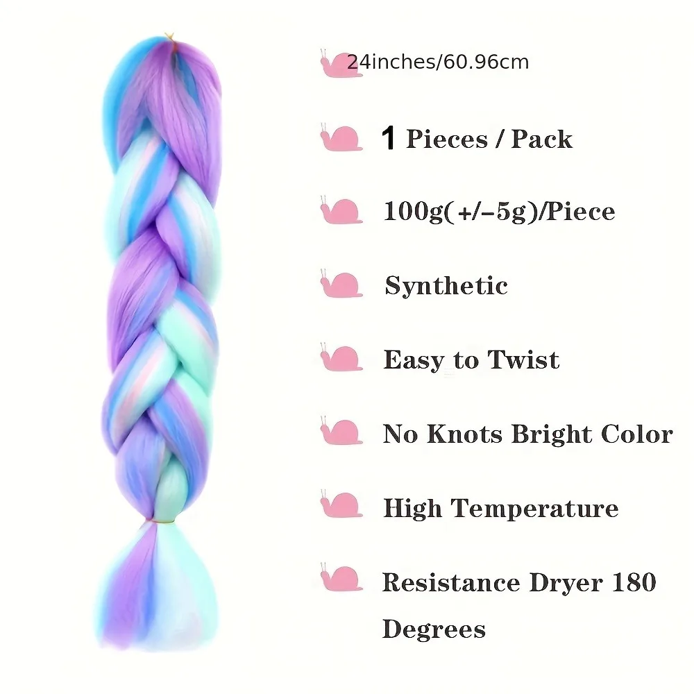 24Inch Long Synthetic Braiding Hair 100g  Synthetic Braiding Hair Crochet Hair Braids Extension thumbnail 4