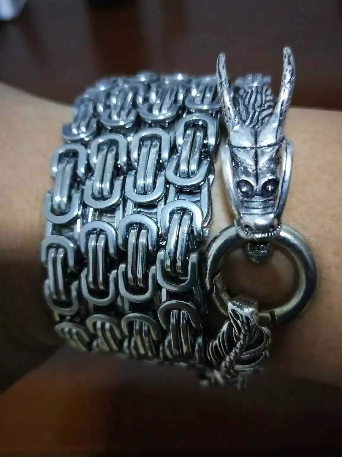 104CM Self-Defense Bracelet Stainless Steel Dragon Personal Security Protection Equipment Removable Outdoor EDC Tool thumbnail 4