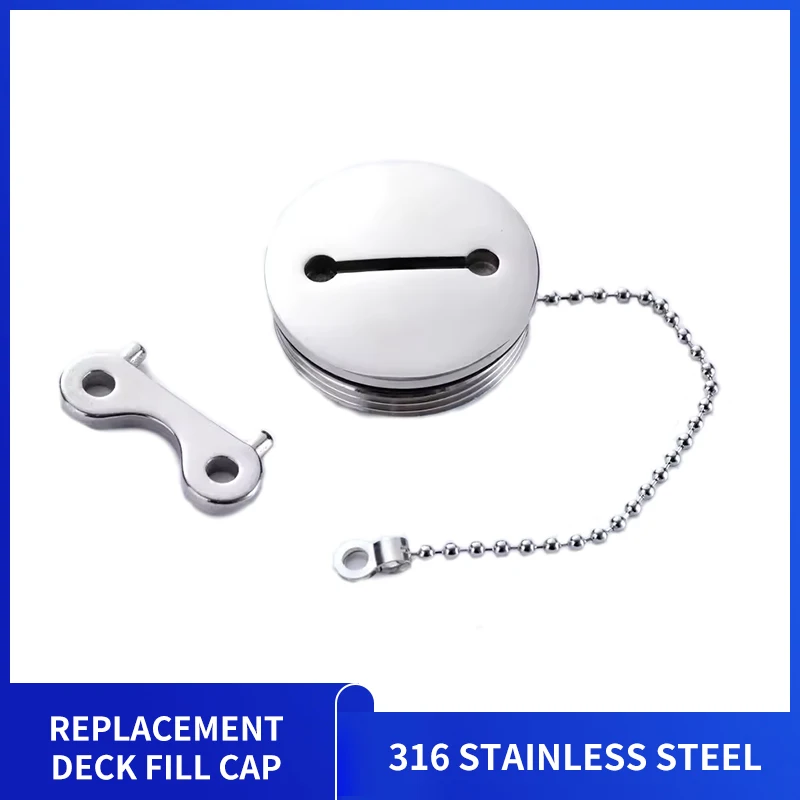 Alastin 38/50MM Deck Fill Cap With Chain and Key Spare Yacht Replacement Hardware 316 Stainless Steel Boat Hardware Accessories