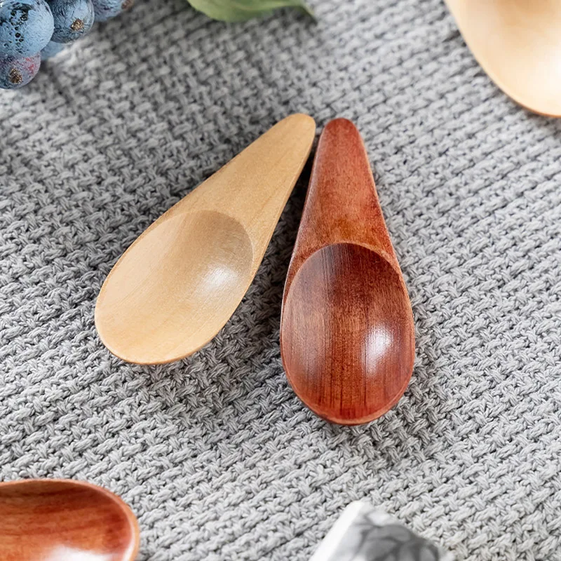 Wood Mini Creative Tea Spoon Short Handled Condiment Scoop Flatware Coffee Tea Small Sugar Spoon Coffee Spoon Kitchen Gadgets thumbnail 2