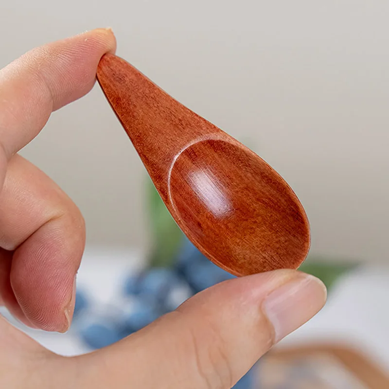 Wood Mini Creative Tea Spoon Short Handled Condiment Scoop Flatware Coffee Tea Small Sugar Spoon Coffee Spoon Kitchen Gadgets thumbnail 5