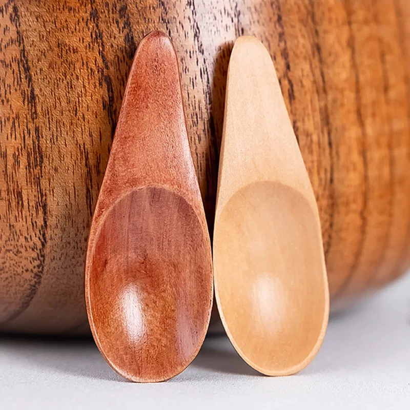 Wood Mini Creative Tea Spoon Short Handled Condiment Scoop Flatware Coffee Tea Small Sugar Spoon Coffee Spoon Kitchen Gadgets thumbnail 3