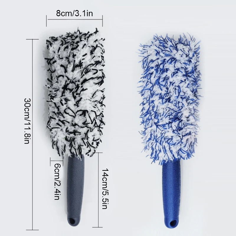 SEAMETAL Car Wheel Tire Rim Cleaning Brush Portable Plush Car Wheel Hub Brush Washing Tool Car Detailing Care Dust Removal Brush thumbnail 6