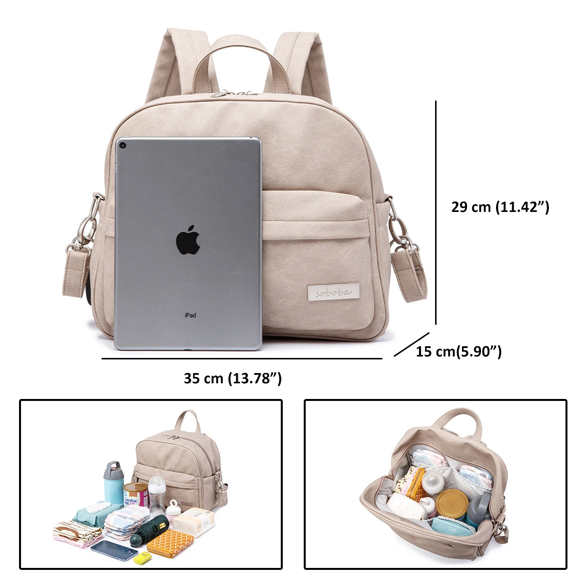 Fashion Diaper Bag for Newborn Baby Waterproof Light Weight Protable Mommy Diaper Backpack for Quick Outing Nappy Changing Bag thumbnail 3