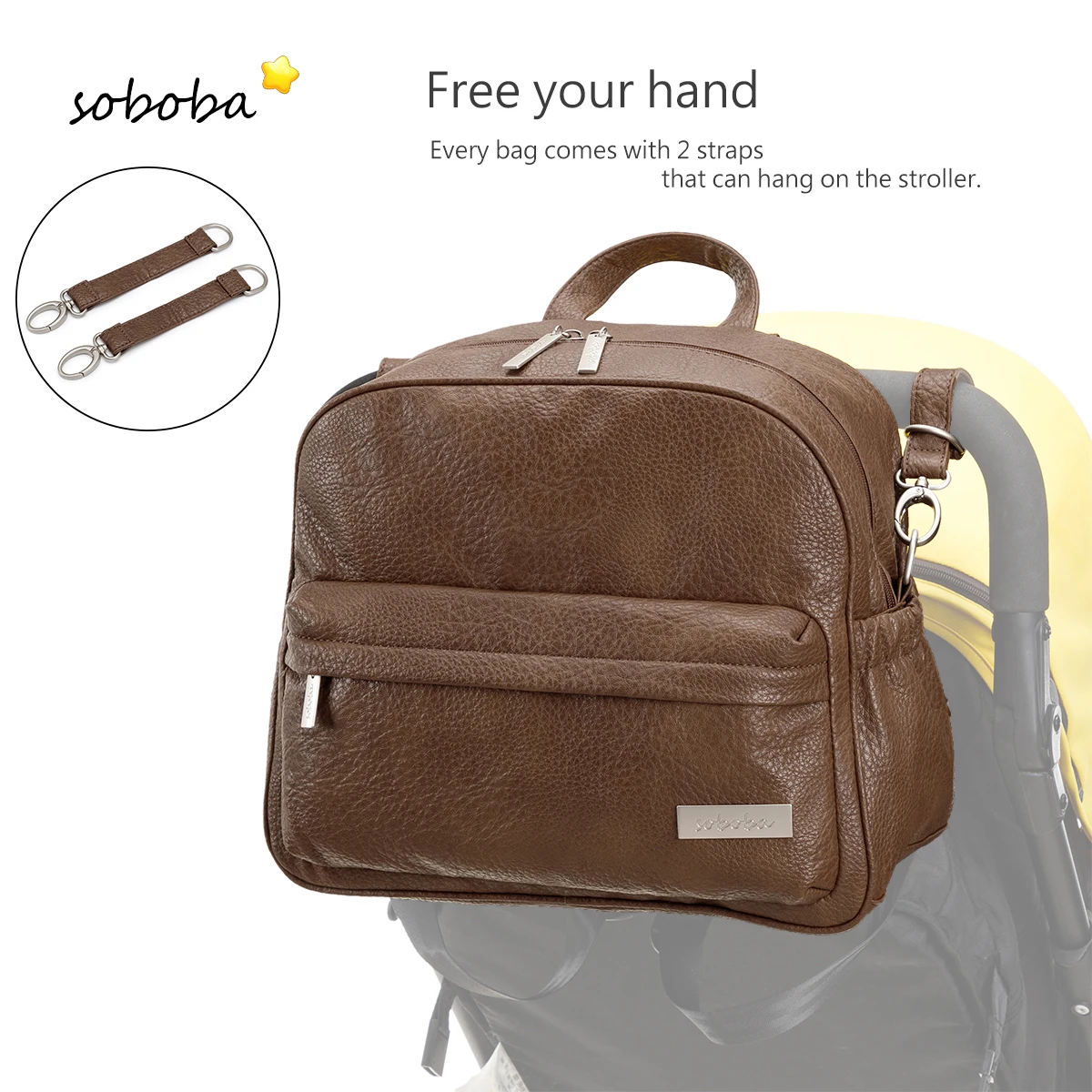 Fashion Diaper Bag for Newborn Baby Waterproof Light Weight Protable Mommy Diaper Backpack for Quick Outing Nappy Changing Bag thumbnail 4