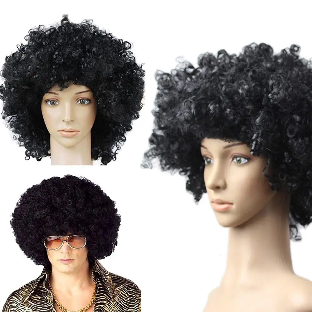 Gift Various Coloured Props Clown Cosplay Football Fans Black Afro Curly Wig synthetic Wigs Curly Hair Children/Adults Dressing thumbnail 5