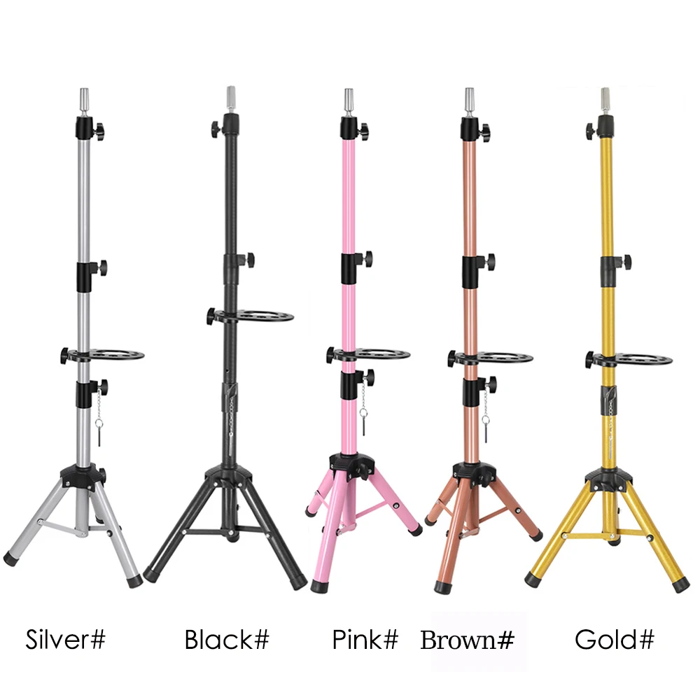 55Inch Mannequin Head Stand Adjustable Heavy Duty Wig Stand Tripod For Cosmetology Hairdressing Training Head Stand With Tray thumbnail 3