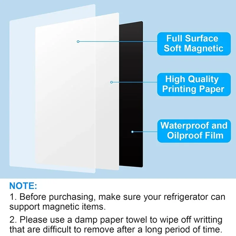 A4 Size Dry Erase White Board for  Fridge Sticker Magnetic  Whiteboard,Portable 11.8"x8.2" Planner for Refrigerator thumbnail 4