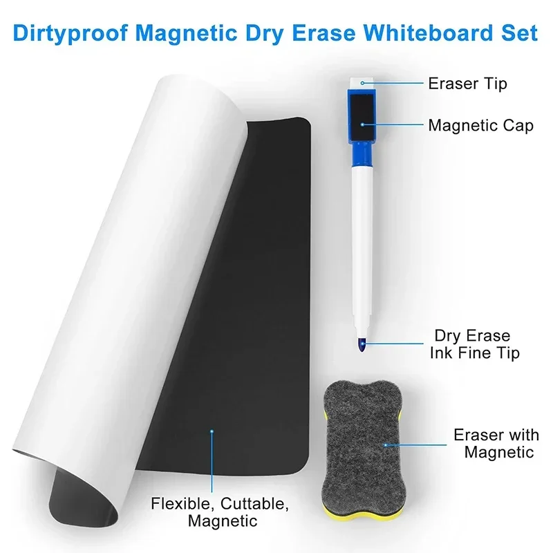 A4 Size Dry Erase White Board for  Fridge Sticker Magnetic  Whiteboard,Portable 11.8"x8.2" Planner for Refrigerator thumbnail 3