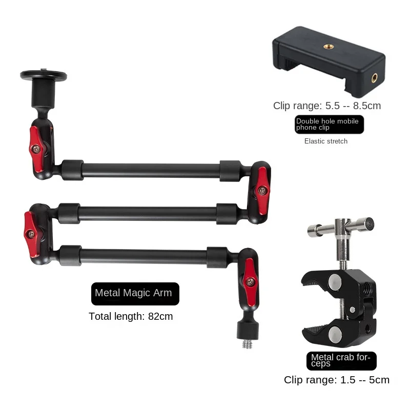 360 Metal 3 Magic Arm Tablet Phone Holder With Big Clip Cell Bracket For IPads Camera Desktop Live Streaming thumbnail 6
