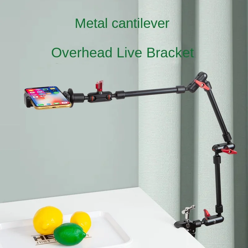 360 Metal 3 Magic Arm Tablet Phone Holder With Big Clip Cell Bracket For IPads Camera Desktop Live Streaming thumbnail 2
