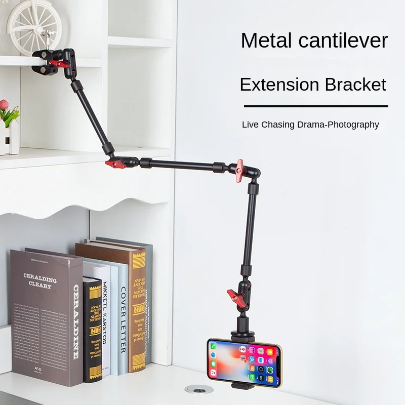 360 Metal 3 Magic Arm Tablet Phone Holder With Big Clip Cell Bracket For IPads Camera Desktop Live Streaming thumbnail 3