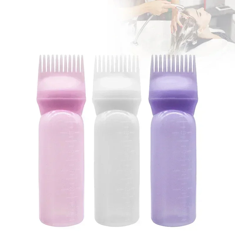 3 Color Oil Applicator Bottle For Hair Professional Hairdressing Dyeing Comb Bottles Barbershop Hairdresser Coloring Supplies thumbnail 2