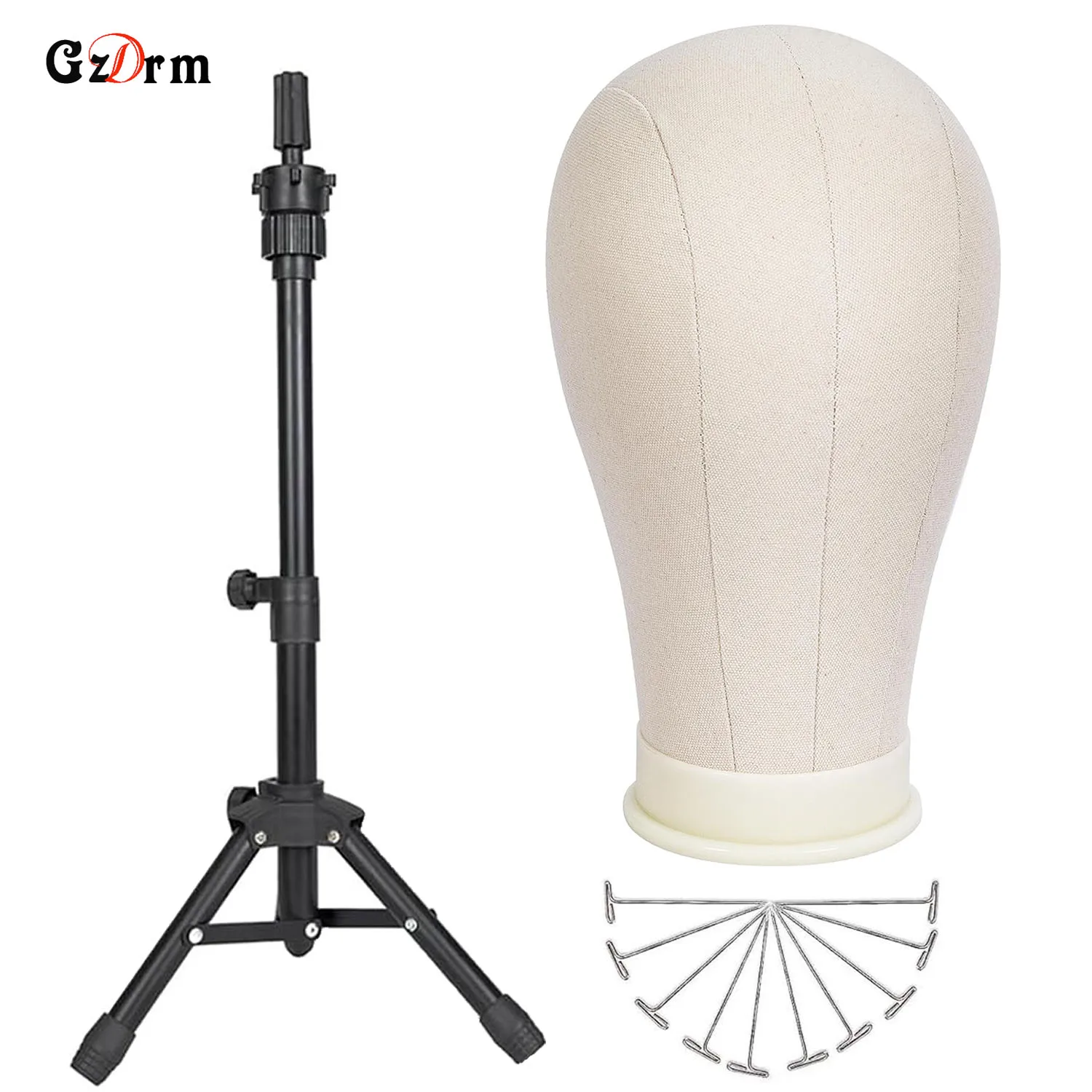 21inch 23inch Wig Head Mannequin Head with Wig Stand ,Manikin Canvas Head for Wigs Making Display with pins thumbnail 3