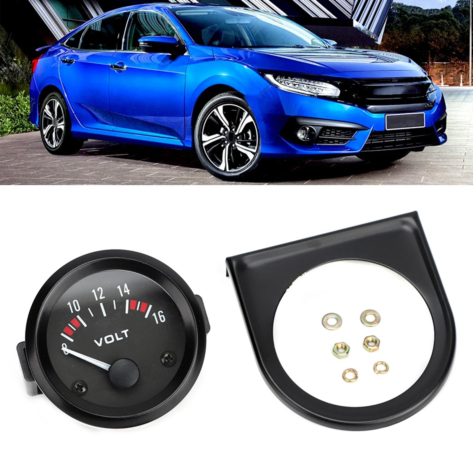 12V Universal Car Voltmeter 52mm/2in High Sensitivity Voltage Meter Aluminum Alloy Voltage Gauge thumbnail 6