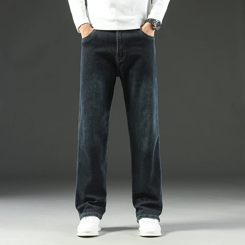 2026 New Y2K  Autumn and Winter Baggy  Jeans Men's  Loose Straight Wide-leg Business Trousers Mens Clothing thumbnail 5