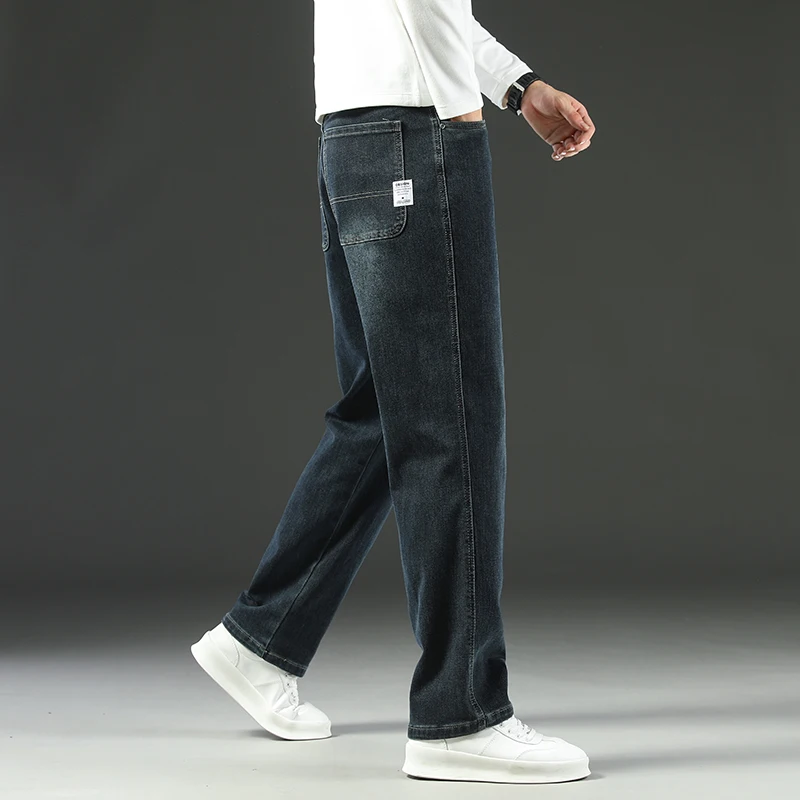 2026 New Y2K  Autumn and Winter Baggy  Jeans Men's  Loose Straight Wide-leg Business Trousers Mens Clothing thumbnail 4